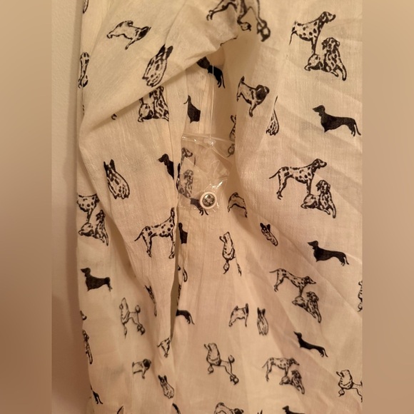 NWOT MODCLOTH Twist on Simple Cotton Oxford Top in Dogs 100% Cotton - Picture 8 of 8